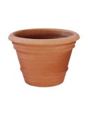 Smooth wheel-thrown terracotta vase